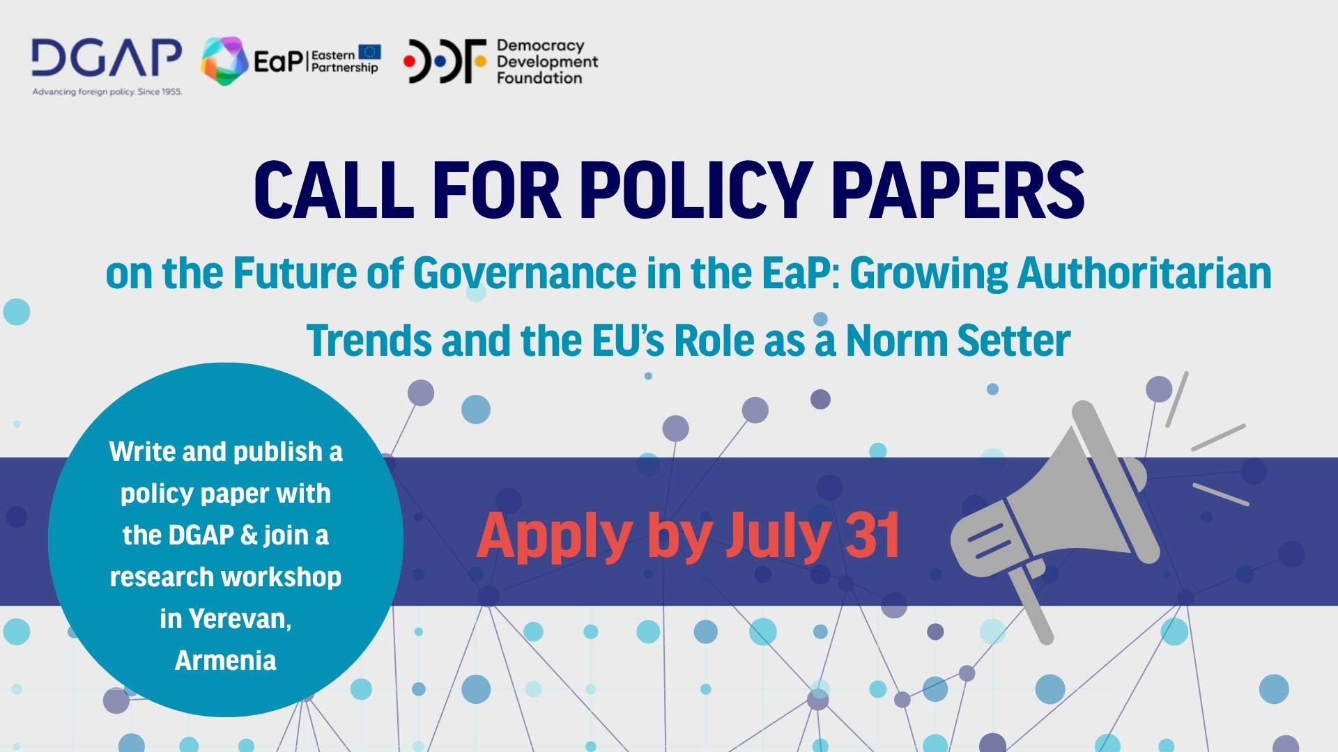 Call for Policy Papers on the Future of Governance and Civil Society in the EaP Region: Growing Authoritarian Trends and the EU’s Role as a Norm Setter